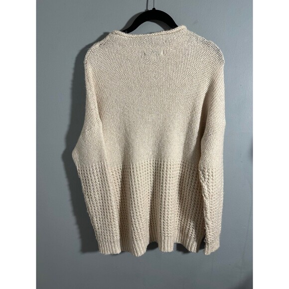 American Eagle Outfitters Rolled Neck Beige Knit Sweater Drop Shoulder - Picture 4 of 4